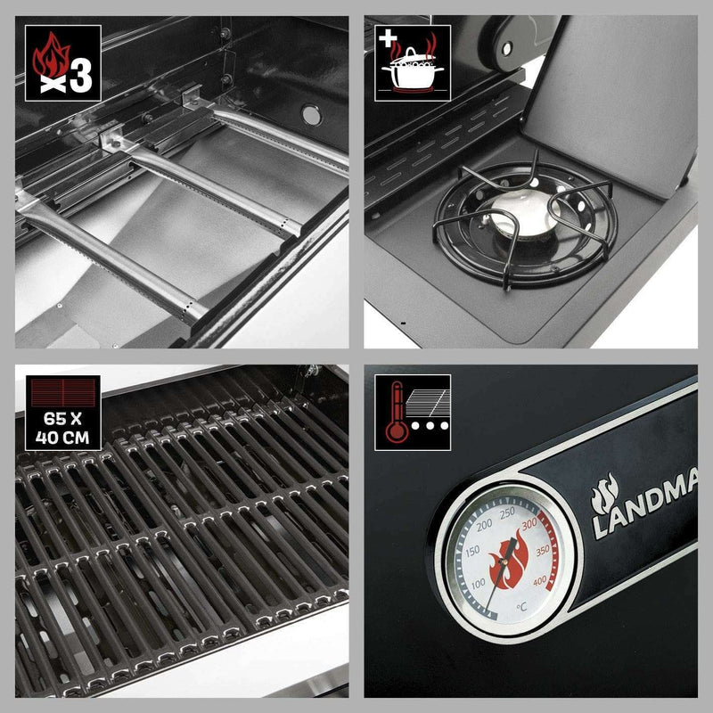 Rexon Cook 3.1 Gas BBQ - Black Outdoor Barbque Rexon Cook 3.1 Gas BBQ - Black Rexon Cook 3.1 Gas BBQ - Black Landmann