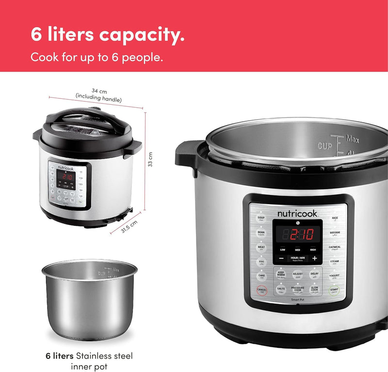 Electric Pressure Cooker - Smart Pot Eko  6L Pressure cooker Electric Pressure Cooker - Smart Pot Eko  6L Electric Pressure Cooker - Smart Pot Eko  6L Nutricook