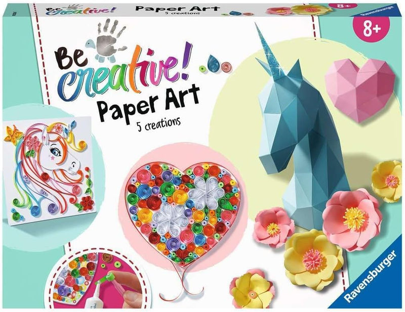 BE CREATIVE, Paper Art Unicorn and Flowers Art & Crafts BE CREATIVE, Paper Art Unicorn and Flowers BE CREATIVE, Paper Art Unicorn and Flowers Ravensburger