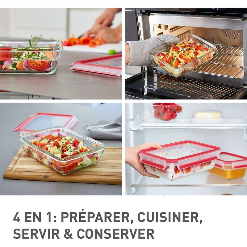 MasterSeal Glass Rectangular Food Storage Containers MasterSeal Glass Rectangular MasterSeal Glass Rectangular Tefal