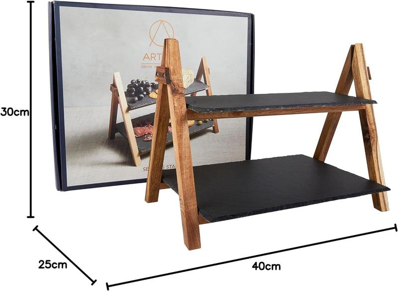 Artesà 2 Tier Slate & Wood Serving Stand Serving Trays Artesà 2 Tier Slate & Wood Serving Stand Artesà 2 Tier Slate & Wood Serving Stand KitchenCraft