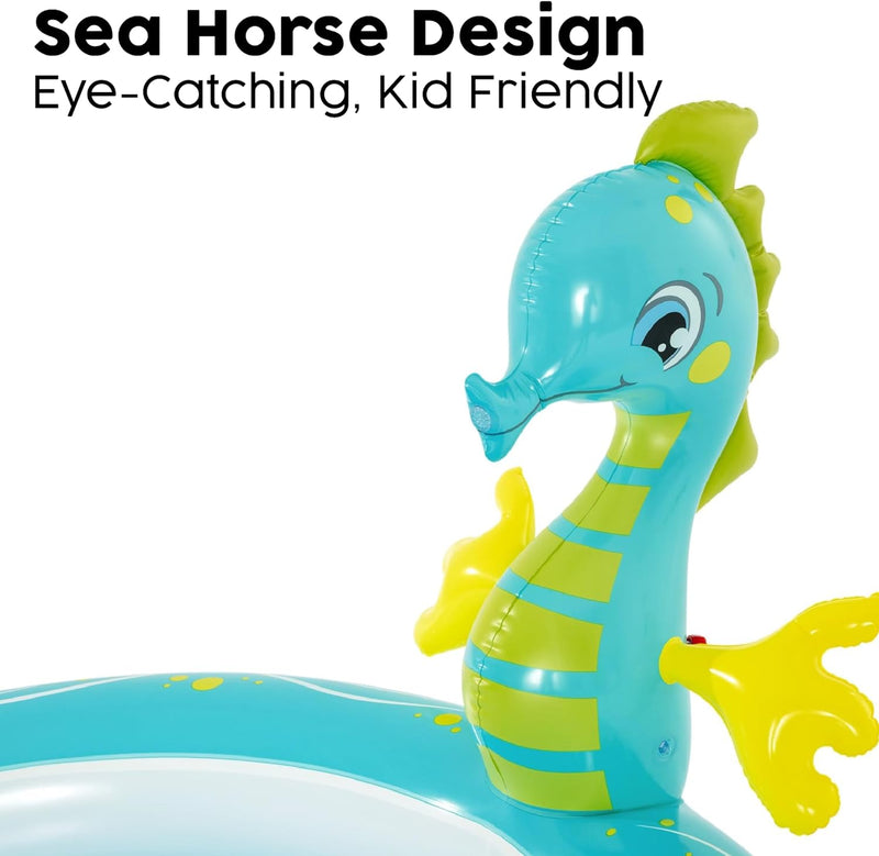 Seahorse Sprinkler Pool, 188x160x86cm Kids Inflatables Seahorse Sprinkler Pool, 188x160x86cm Seahorse Sprinkler Pool, 188x160x86cm Bestway