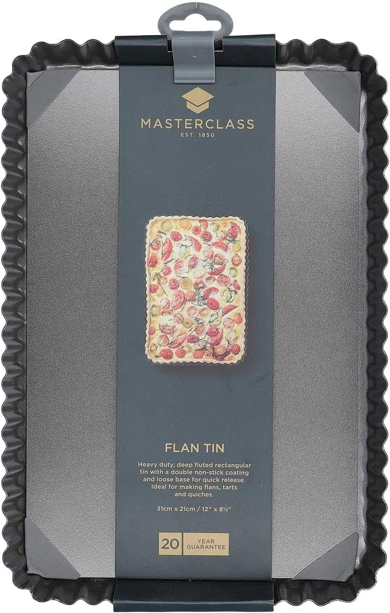 MasterClass Non-Stick Loose Base Fluted Rectangular Flan / Quiche Bakeware MasterClass Non-Stick Loose Base Fluted Rectangular Flan / Quiche MasterClass Non-Stick Loose Base Fluted Rectangular Flan / Quiche KitchenCraft