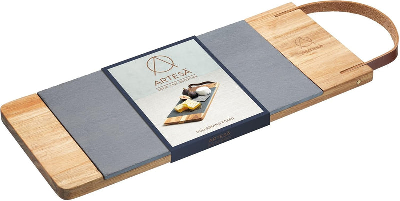 Artes' Acacia Wood and Slate Serving Board Serving Platters Artes' Acacia Wood and Slate Serving Board Artes' Acacia Wood and Slate Serving Board KitchenCraft