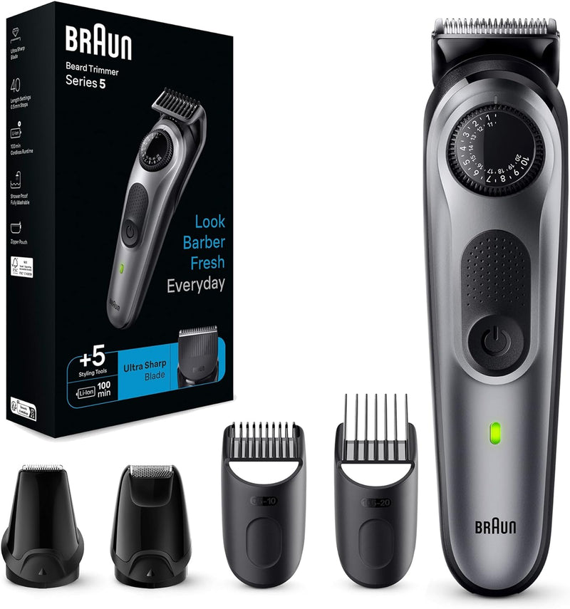 Beard Trimmer 5 With Precision Wheel, 5 Styling Tools Grooming Kit Beard Trimmer 5 With Precision Wheel, 5 Styling Tools Beard Trimmer 5 With Precision Wheel, 5 Styling Tools Braun
