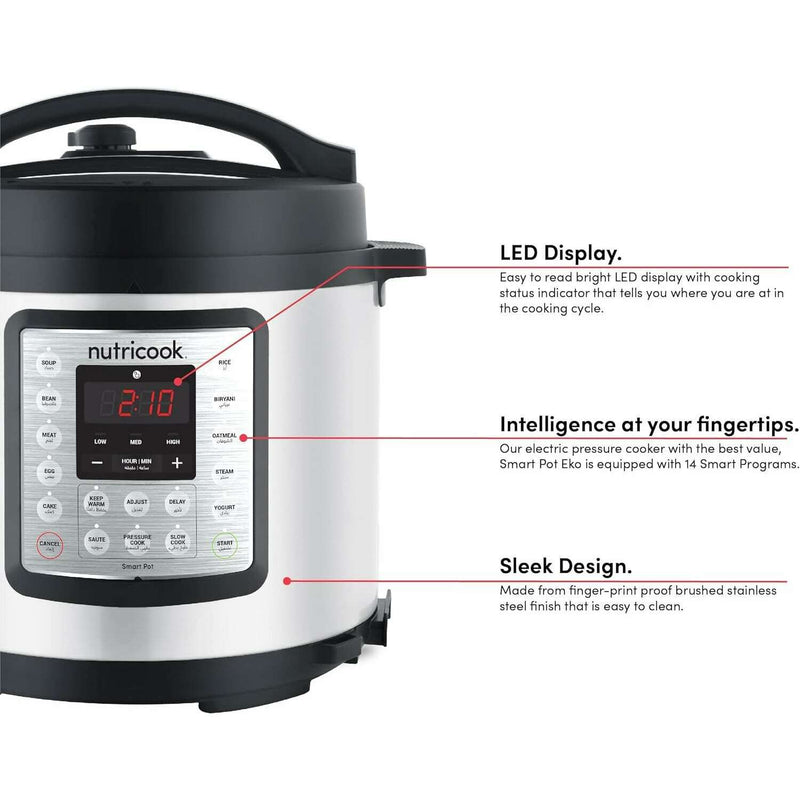 Electric Pressure Cooker - Smart Pot Eko  6L Pressure cooker Electric Pressure Cooker - Smart Pot Eko  6L Electric Pressure Cooker - Smart Pot Eko  6L Nutricook