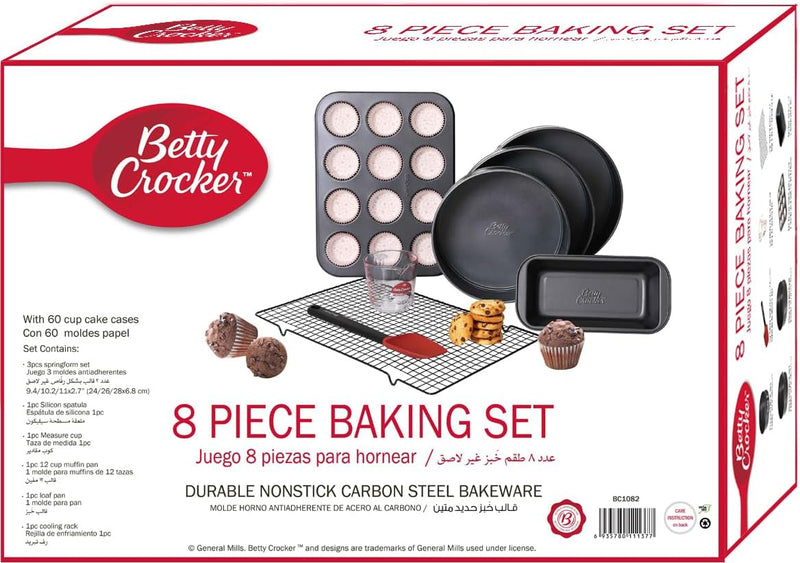 Baking Set, 8 Pieces Bakeware Baking Set, 8 Pieces Baking Set, 8 Pieces Betty Crocker