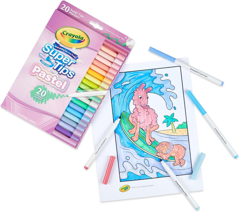 Pastel Supertip Washable Markers, Fine Point Art & Crafts Pastel Supertip Washable Markers, Fine Point Pastel Supertip Washable Markers, Fine Point Crayola
