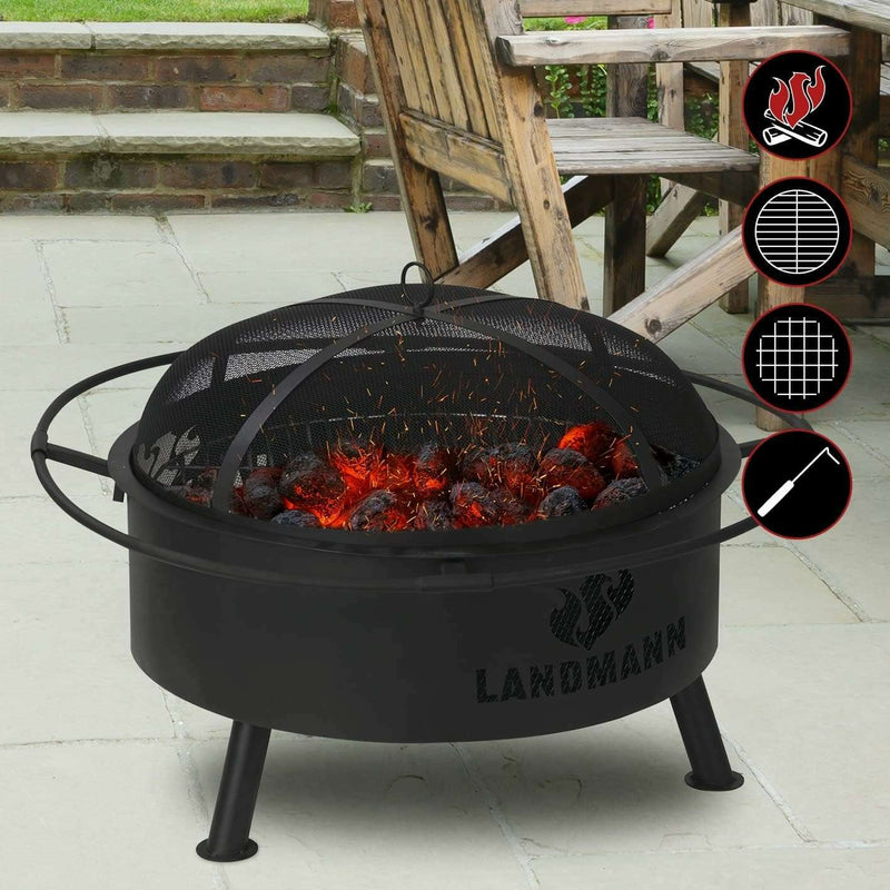 2 in 1 Outdoor Fire Basket & Grill Industrial Design Outdoor Barbque 2 in 1 Outdoor Fire Basket & Grill Industrial Design 2 in 1 Outdoor Fire Basket & Grill Industrial Design Landmann