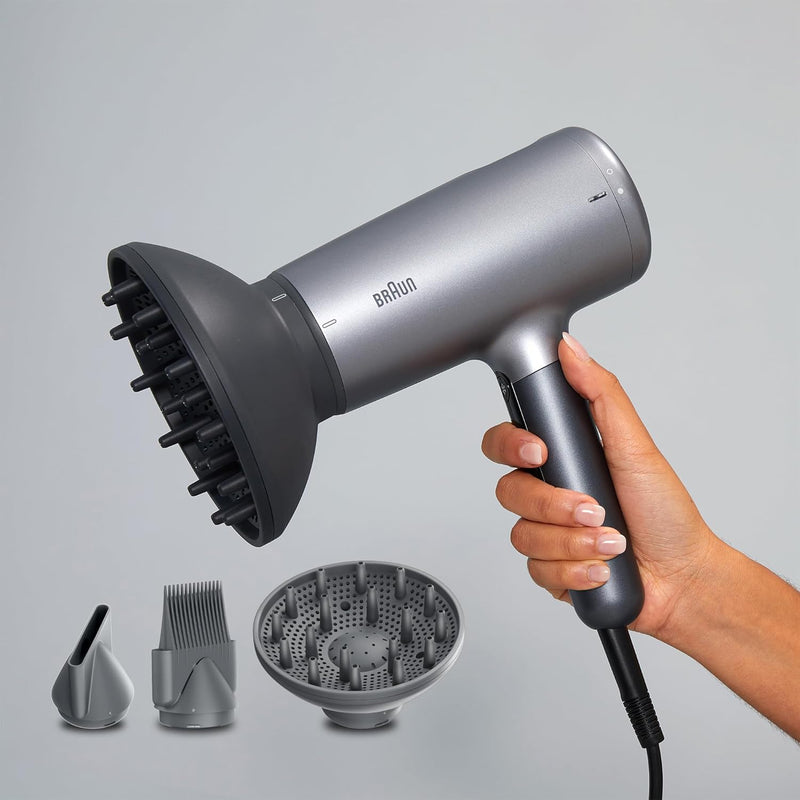 HD4.3 Hair Dryer, 2200W / Grey AIR DRYER 2200W GREY Hair Dryers HD4.3 Hair Dryer, 2200W / Grey AIR DRYER 2200W GREY HD4.3 Hair Dryer, 2200W / Grey AIR DRYER 2200W GREY Braun