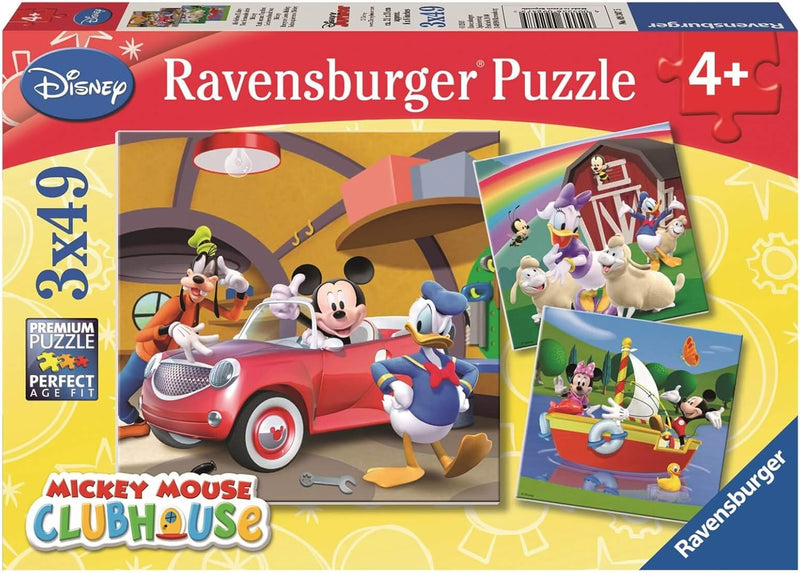 3x 49 Pieces Puzzle, Mickey Mouse Clubhouse puzzle Kids 3x 49 Pieces Puzzle, Mickey Mouse Clubhouse 3x 49 Pieces Puzzle, Mickey Mouse Clubhouse Ravensburger