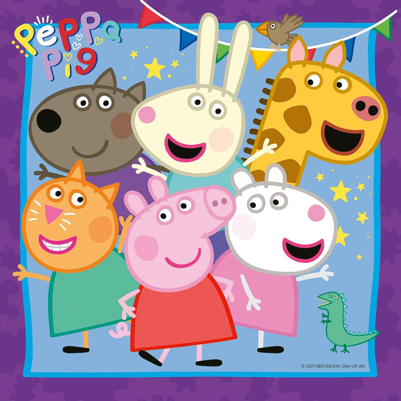 2x 12 Pieces Puzzle, Peppa Pig Happy Family puzzle Kids 2x 12 Pieces Puzzle, Peppa Pig Happy Family 2x 12 Pieces Puzzle, Peppa Pig Happy Family Ravensburger