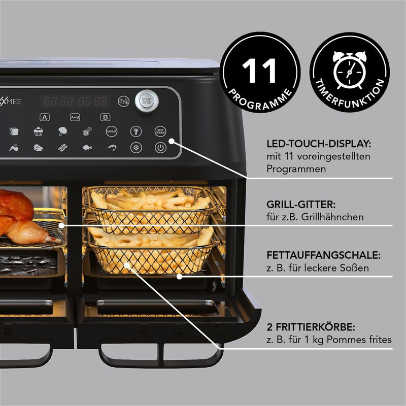 Hot Air Fryer 2 Double Chambers 5.5L Each