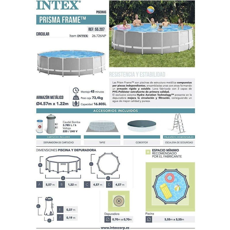 Pr. Frame Pool Set D 4.57 X 1.22M home pool Pr. Frame Pool Set D 4.57 X 1.22M Pr. Frame Pool Set D 4.57 X 1.22M Intex