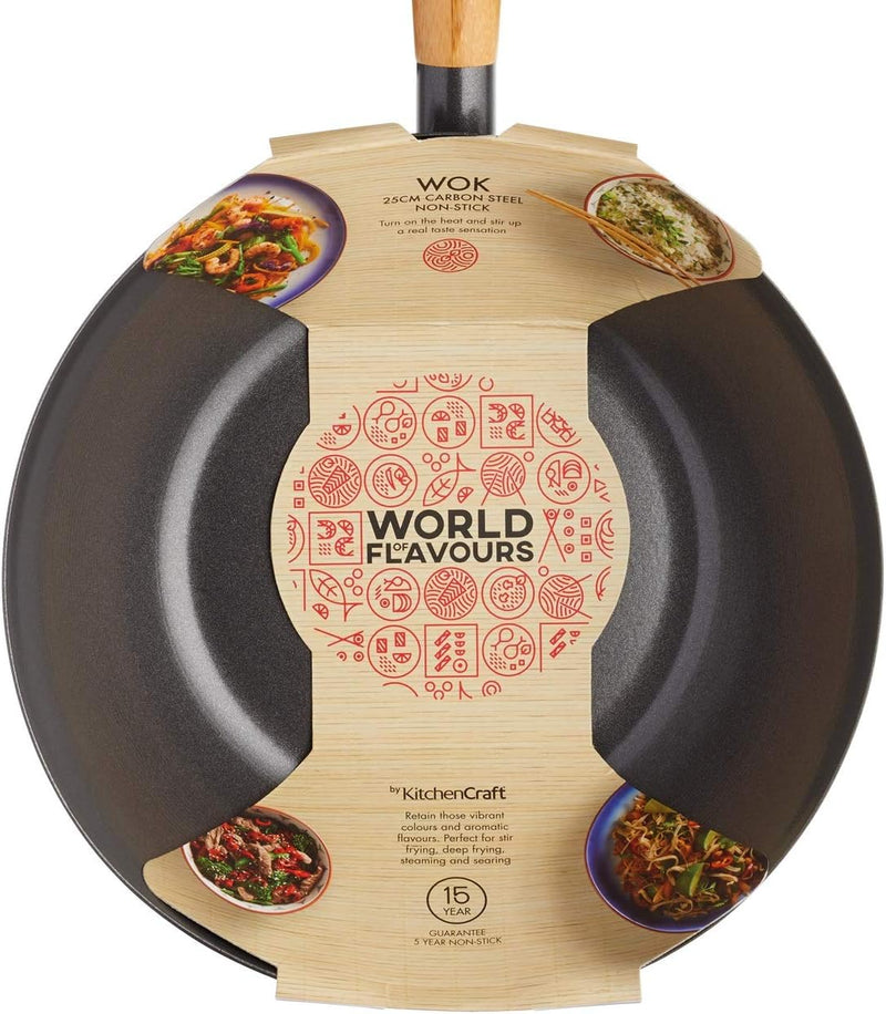 Oriental Carbon Steel Non-Stick Wok, 35cm Wok Pan Oriental Carbon Steel Non-Stick Wok, 35cm Oriental Carbon Steel Non-Stick Wok, 35cm KitchenCraft