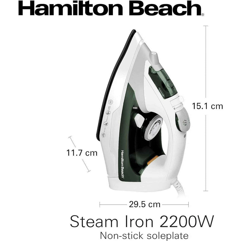 Anti-Drip, Anti-calc & Non-Stick soleplate Steam Iron 2200W Ironing Machine Anti-Drip, Anti-calc & Non-Stick soleplate Steam Iron 2200W Anti-Drip, Anti-calc & Non-Stick soleplate Steam Iron 2200W Hamilton Beach