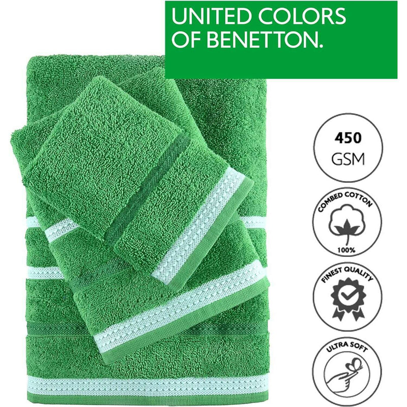 Green, Set of 3 Bath Towels 450GSM Bathroom Towels Green, Set of 3 Bath Towels 450GSM Green, Set of 3 Bath Towels 450GSM United Colors of Benetton