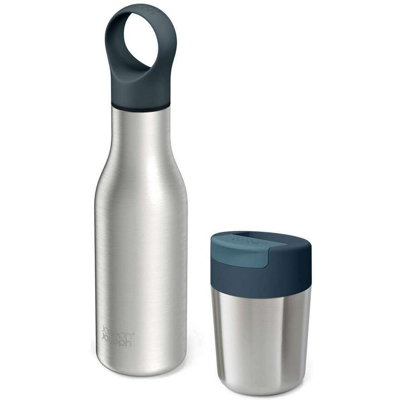 Mug & Bottle Set - Stainless Steel Stainless Steel Flask Mug & Bottle Set - Stainless Steel Mug & Bottle Set - Stainless Steel Joseph Joseph