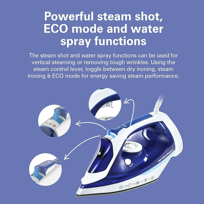 Steam Iron 2500W, Ceramic Soleplate Ironing Machine Steam Iron 2500W, Ceramic Soleplate Steam Iron 2500W, Ceramic Soleplate Hamilton Beach