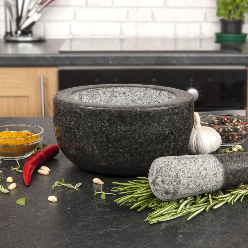 Premium Solid Granite Pestle and Mortar -15.5 cm Outlet Premium Solid Granite Pestle and Mortar -15.5 cm Premium Solid Granite Pestle and Mortar -15.5 cm Savisto