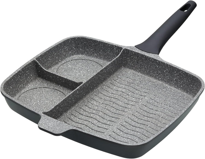 MasterClass Cast Aluminium Three Section Grill Pan Griddles & Grill Pans MasterClass Cast Aluminium Three Section Grill Pan MasterClass Cast Aluminium Three Section Grill Pan KitchenCraft