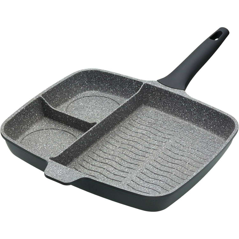 MasterClass Cast Aluminium Three Section Grill Pan Griddles & Grill Pans MasterClass Cast Aluminium Three Section Grill Pan MasterClass Cast Aluminium Three Section Grill Pan KitchenCraft