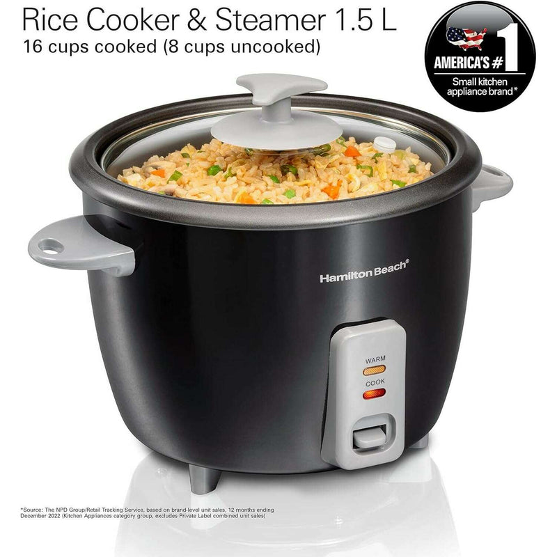 Rice Cooker & Food Steamer (16 cups Capacity) Rice Cookers Rice Cooker & Food Steamer (16 cups Capacity) Rice Cooker & Food Steamer (16 cups Capacity) Hamilton Beach