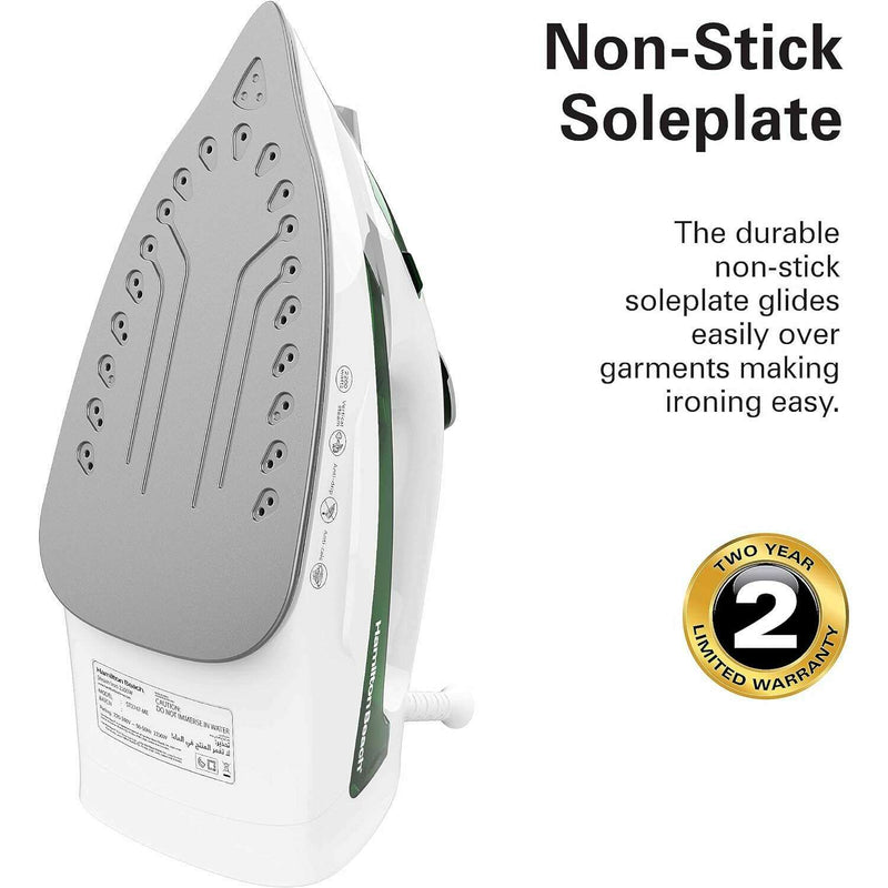 Anti-Drip, Anti-calc & Non-Stick soleplate Steam Iron 2200W Ironing Machine Anti-Drip, Anti-calc & Non-Stick soleplate Steam Iron 2200W Anti-Drip, Anti-calc & Non-Stick soleplate Steam Iron 2200W Hamilton Beach