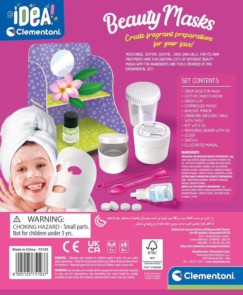 Beauty Masks - Create Your Own - Science Kit Educational Games Beauty Masks - Create Your Own - Science Kit Beauty Masks - Create Your Own - Science Kit CLEMENTONI