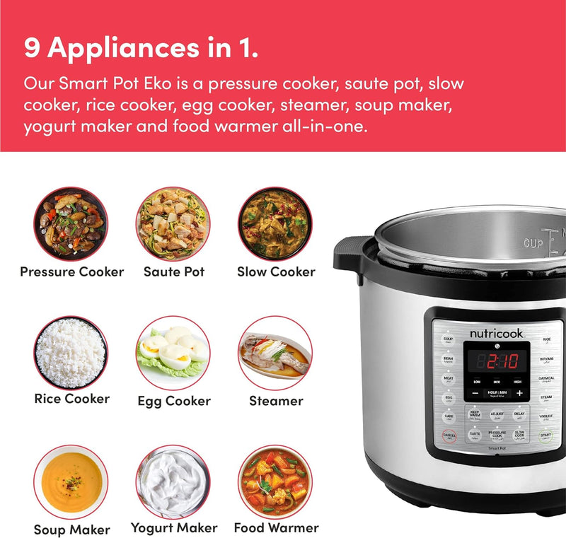 Electric Pressure Cooker - Smart Pot Eko  6L Pressure cooker Electric Pressure Cooker - Smart Pot Eko  6L Electric Pressure Cooker - Smart Pot Eko  6L Nutricook