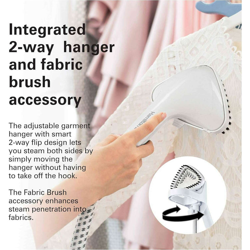 Garment Steamer With Fabric Brush 1700W Ironing Machine Garment Steamer With Fabric Brush 1700W Garment Steamer With Fabric Brush 1700W Hamilton Beach