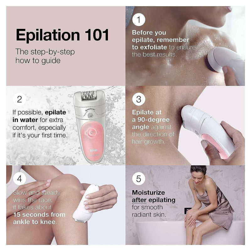 Silk Epil Wet & Dry Epilator With 4 Extras incl. Shaver Head Hair Removal Silk Epil Wet & Dry Epilator With 4 Extras incl. Shaver Head Silk Epil Wet & Dry Epilator With 4 Extras incl. Shaver Head Braun