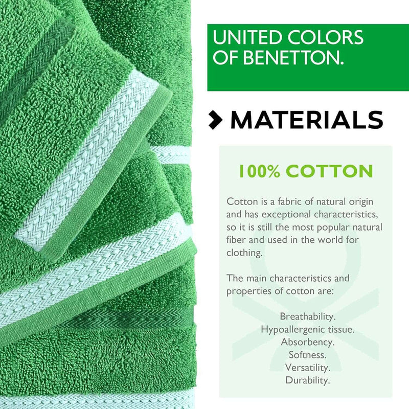 Green, Set of 3 Bath Towels 450GSM Bathroom Towels Green, Set of 3 Bath Towels 450GSM Green, Set of 3 Bath Towels 450GSM United Colors of Benetton