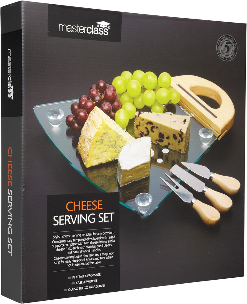 MasterClass Glass Cheese Serving Set Serving Platters MasterClass Glass Cheese Serving Set MasterClass Glass Cheese Serving Set KitchenCraft