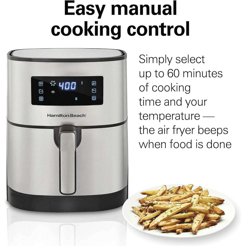 5.5 Liter Digital Air Fryer with Nonstick Basket Air Fryers 5.5 Liter Digital Air Fryer with Nonstick Basket 5.5 Liter Digital Air Fryer with Nonstick Basket Hamilton Beach