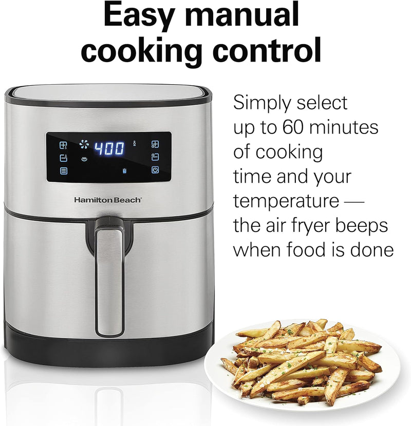 5.5 Liter Digital Air Fryer with Nonstick Basket Air Fryers 5.5 Liter Digital Air Fryer with Nonstick Basket 5.5 Liter Digital Air Fryer with Nonstick Basket Hamilton Beach