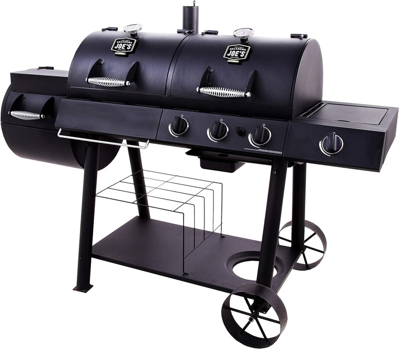 Oklahoma Joe's Longhorn Combo Charcoal/Gas Smoker & Grill Outdoor Barbque Oklahoma Joe's Longhorn Combo Charcoal/Gas Smoker & Grill Oklahoma Joe's Longhorn Combo Charcoal/Gas Smoker & Grill CharBroil