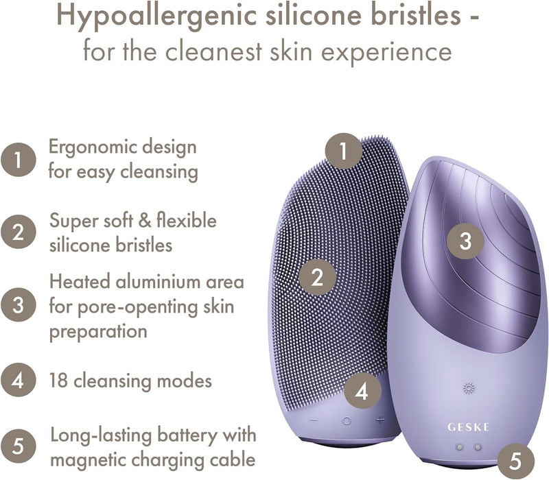 SmartAppGuided™ Sonic Thermo Facial Brush | 6 in 1 Skin Cleansing Brushes & Systems SmartAppGuided™ Sonic Thermo Facial Brush | 6 in 1 SmartAppGuided™ Sonic Thermo Facial Brush | 6 in 1 Geske