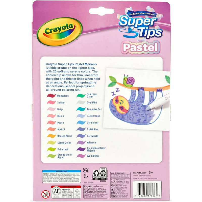 Pastel Supertip Washable Markers, Fine Point Art & Crafts Pastel Supertip Washable Markers, Fine Point Pastel Supertip Washable Markers, Fine Point Crayola