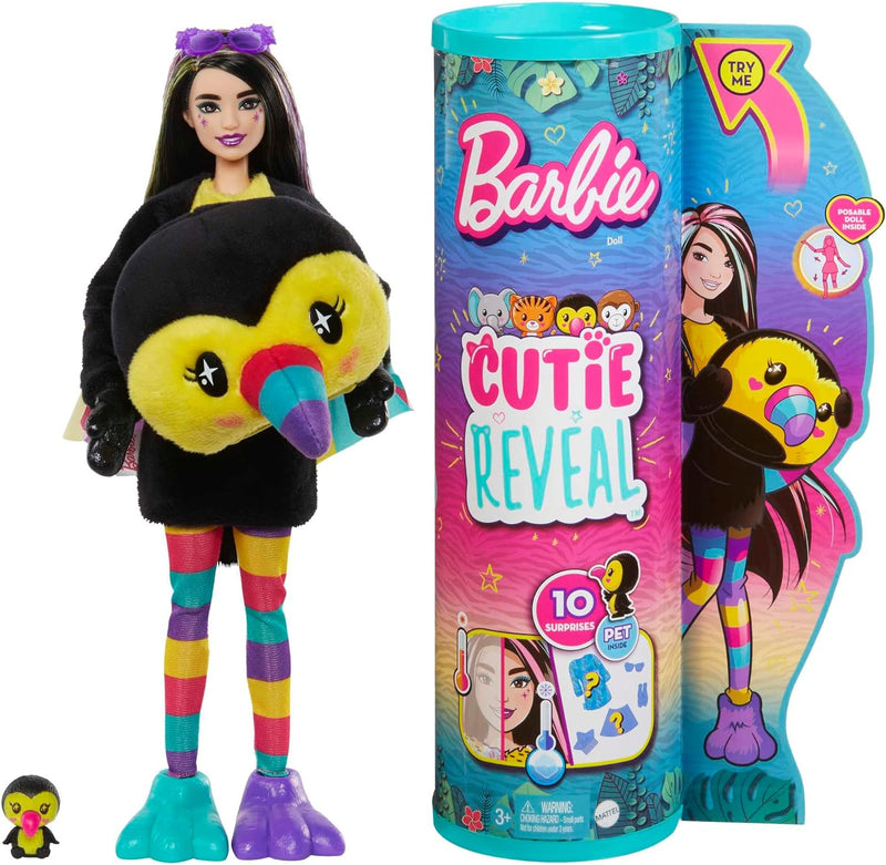 Cutie Reveal Jungle Series Fashion Doll with Toucan Plush Costume Barbie Cutie Reveal Jungle Series Fashion Doll with Toucan Plush Costume Cutie Reveal Jungle Series Fashion Doll with Toucan Plush Costume Barbie