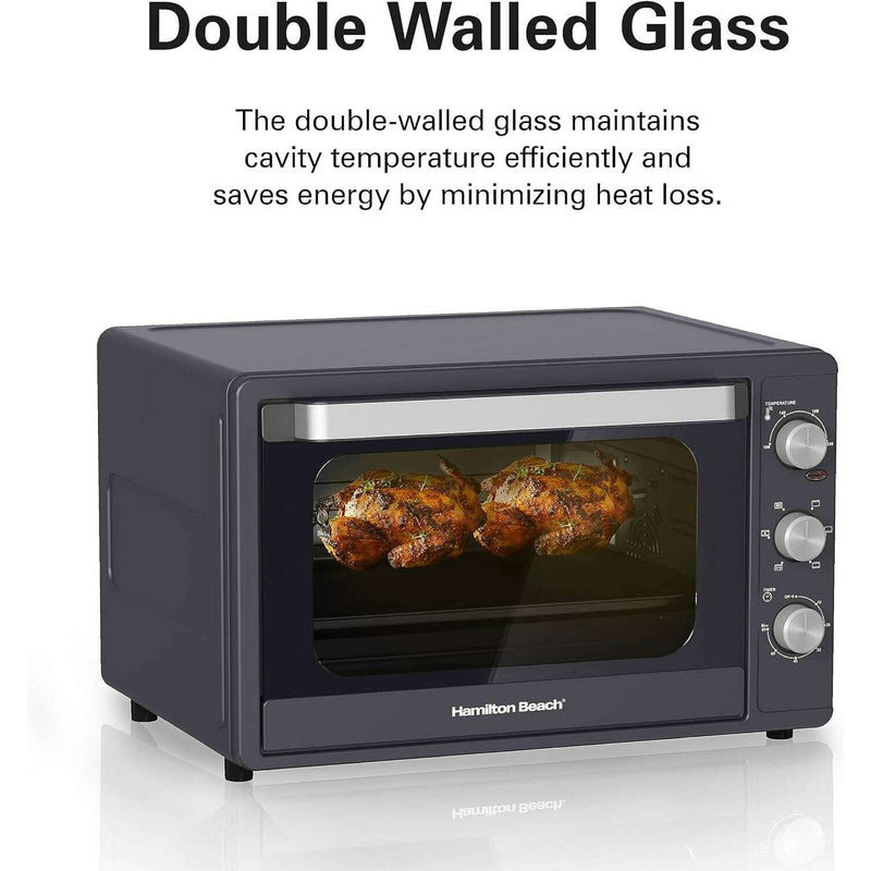 55L Convection Oven, Double Walled Glass Oven Dishes 55L Convection Oven, Double Walled Glass 55L Convection Oven, Double Walled Glass Hamilton Beach