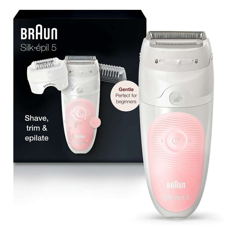 Silk Epil Wet & Dry Epilator With 4 Extras incl. Shaver Head Hair Removal Silk Epil Wet & Dry Epilator With 4 Extras incl. Shaver Head Silk Epil Wet & Dry Epilator With 4 Extras incl. Shaver Head Braun