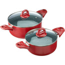 The German Outlet, Tognana, Matt Red Hermes- Cooking Set- 8 Pieces