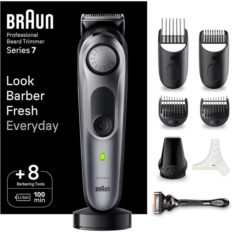 Pro Beard Trimmer 7 With ProBlade, Precision Wheel Grooming Kit Pro Beard Trimmer 7 With ProBlade, Precision Wheel Pro Beard Trimmer 7 With ProBlade, Precision Wheel Braun