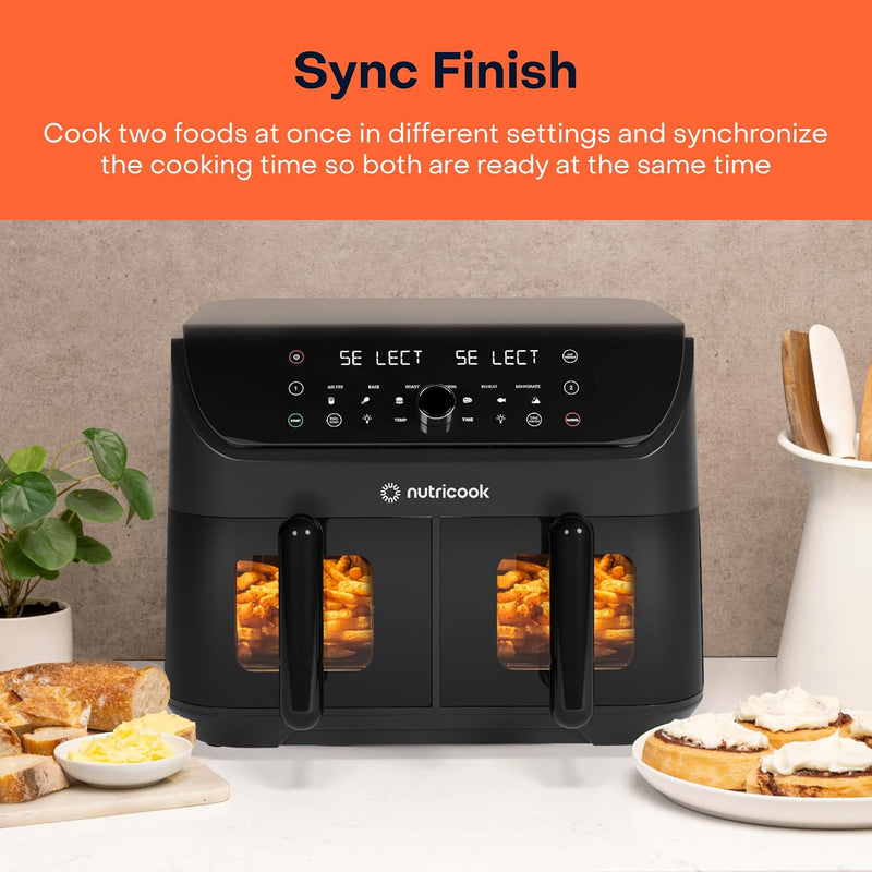 Air Fryer Duo2Vision With Clear Window, 8.5L Air Fryers Air Fryer Duo2Vision With Clear Window, 8.5L Air Fryer Duo2Vision With Clear Window, 8.5L Nutricook