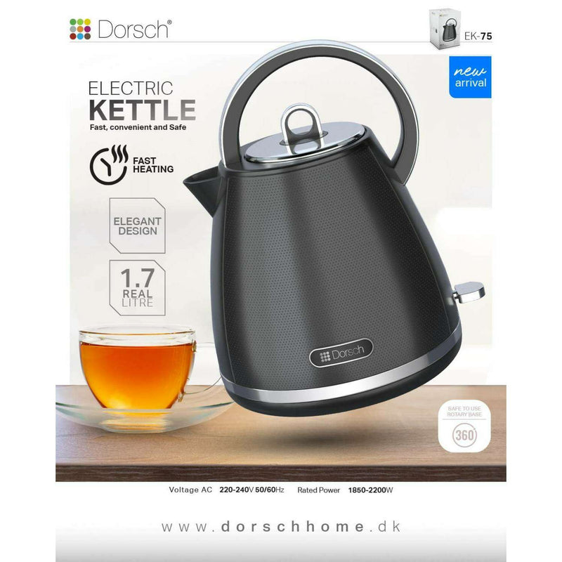 Black Electric Kettle, 1.7L Electric Kettles Black Electric Kettle, 1.7L Black Electric Kettle, 1.7L Dorsch