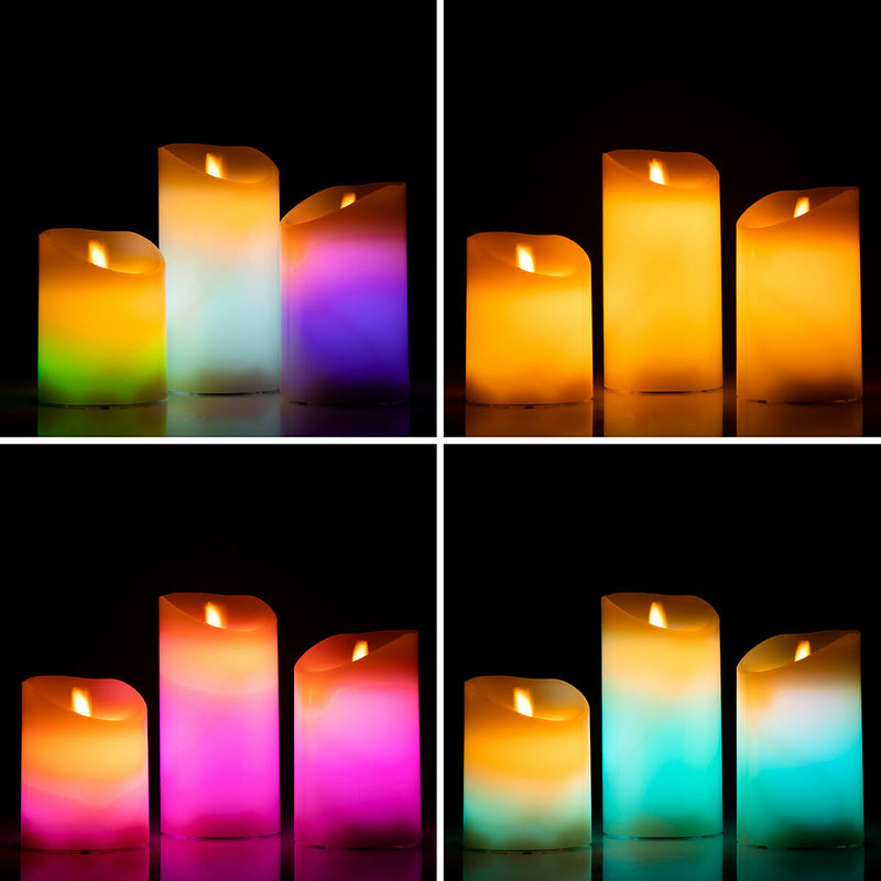 Multicolour Flame-Effect LED Candles with Remote Control Lendles Home decor Multicolour Flame-Effect LED Candles with Remote Control Lendles Multicolour Flame-Effect LED Candles with Remote Control Lendles InnovaGoods