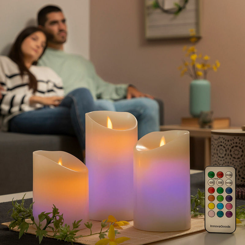 Multicolour Flame-Effect LED Candles with Remote Control Lendles Home decor Multicolour Flame-Effect LED Candles with Remote Control Lendles Multicolour Flame-Effect LED Candles with Remote Control Lendles InnovaGoods