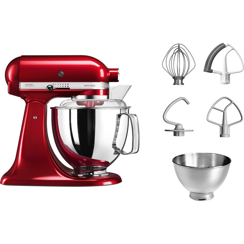 4.8L Artisan Stand Mixer, Candy Apple + Poring Shield & Extra Bowl Food Mixers & Blenders 4.8L Artisan Stand Mixer, Candy Apple + Poring Shield & Extra Bowl 4.8L Artisan Stand Mixer, Candy Apple + Poring Shield & Extra Bowl KitchenAid