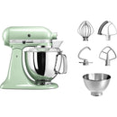 The German Outlet, KitchenAid, 4.8L Artisan Stand Mixer Pistachio + Pouring Shield & Extra Bowl